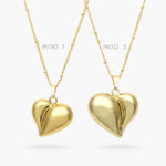 Collar Corazón Chunky Liso sin Piedras Chapa de Oro 521
