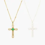 Collar Cruz Zirconia Chapa de Oro 357