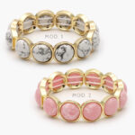 Brazalete Chunky Elástico Chapa de Oro 654 - Modelo 1