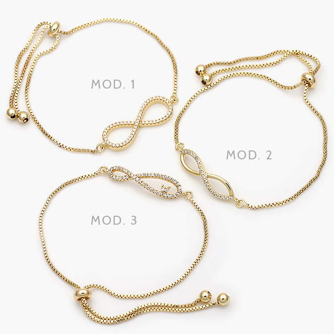 MPU821 Pulso Micropavé Infinito Chapa de Oro 821 - Imagen 1