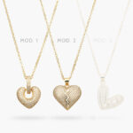 Collar Corazón Roto Zirconias Blancas Chapa de Oro 490