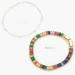 Pulso Tenis Zirconias Colores Chapa de Oro 633