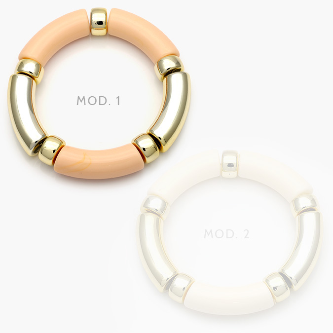 ctp0644 Brazalete Chunky Salmon Chapa de Oro 644 - Imagen 1
