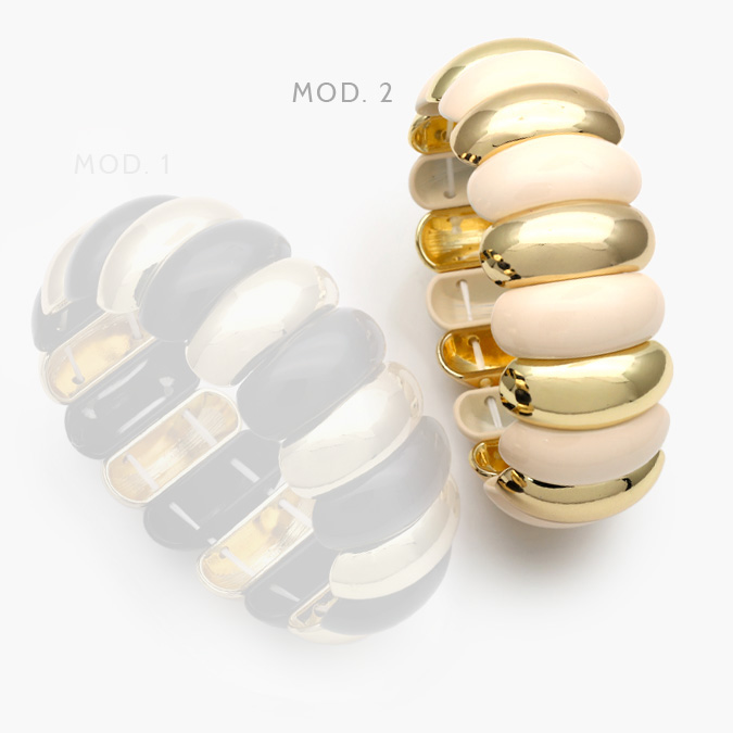 ctp0659 Brazalete Chunky Elástico Chapa de Oro 659 - Imagen 1