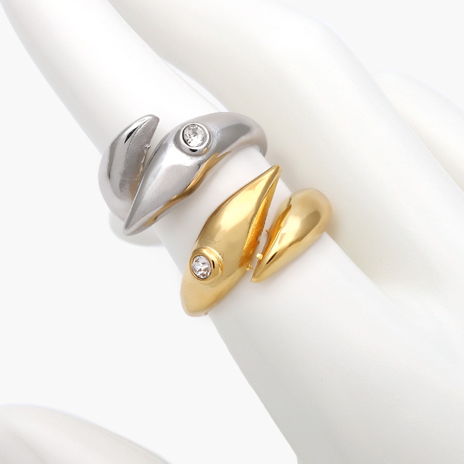 AB0558 Anillo Zirconia Blanca Acero Inoxidable 558 - Imagen 1