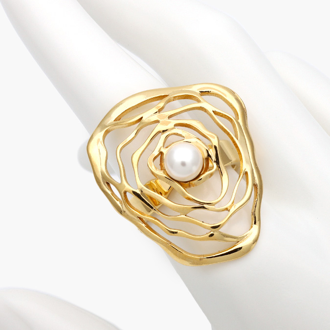 AB0579 Anillo Chunky Perla Acero Inoxidable 579 - Imagen 1