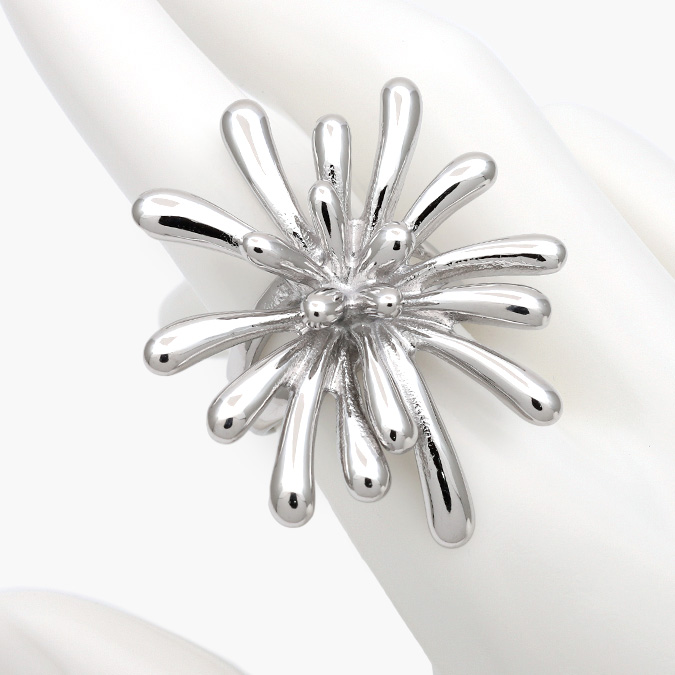AB0587 Anillo Flor Chunky Acero Inoxidable 587 - Imagen 1
