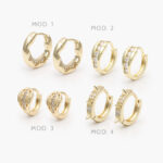 Huggies Picos Zirconias Blancas Chapa de Oro 247 - Modelo 1