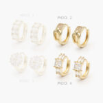 Huggies Zirconias Blancas Chapa de Oro 257