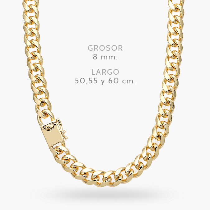 CD0543 Collar Mónaco 8mm. Chapa de Oro 0543 - Imagen 1