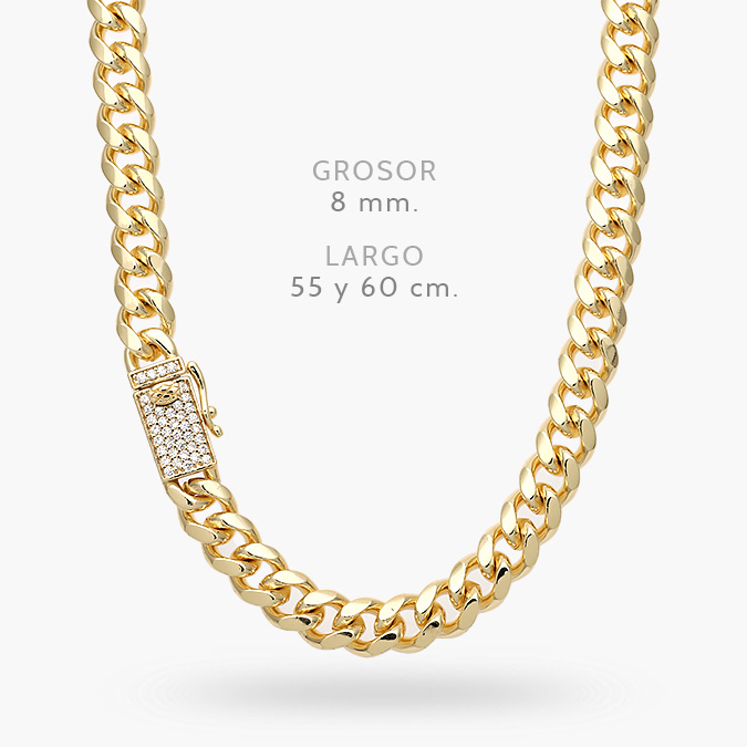 CD0545 Collar Mónaco 8mm. Chapa de Oro 0545 - Imagen 1