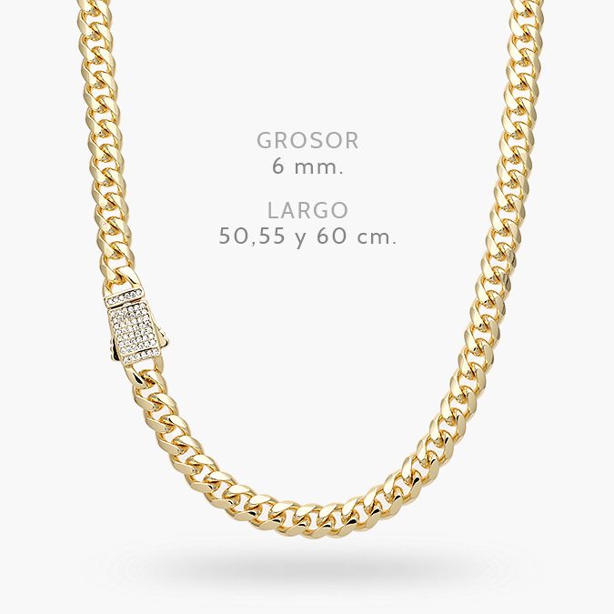 CD0547 Collar Mónaco 6mm. Chapa de Oro 0547 - Imagen 1