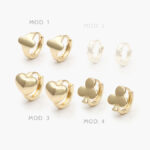 Huggies Treboles Corazones Lisos Sin Piedra Chapa de Oro 263