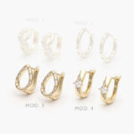 Huggies Gotas Zirconias Blancas Chapa de Oro 266