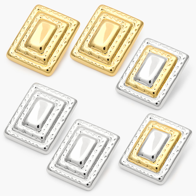 AA10253 Aretes Chunky Bicolor Acero Inoxidable 253 - Imagen 1