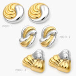 Aretes Chunky Bicolor Acero Inoxidable 254 - Modelo 1