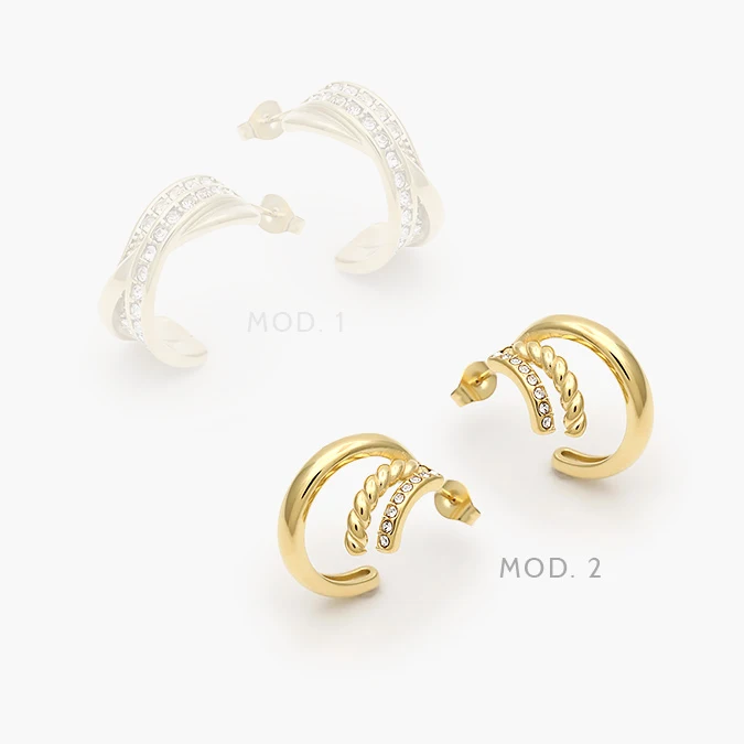 AA10273 Aretes Zirconia Acero Inoxidable 273 - Imagen 1
