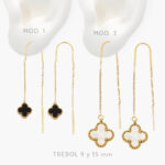 Aretes Flor Esmalte Colgante Acero Inoxidable 284