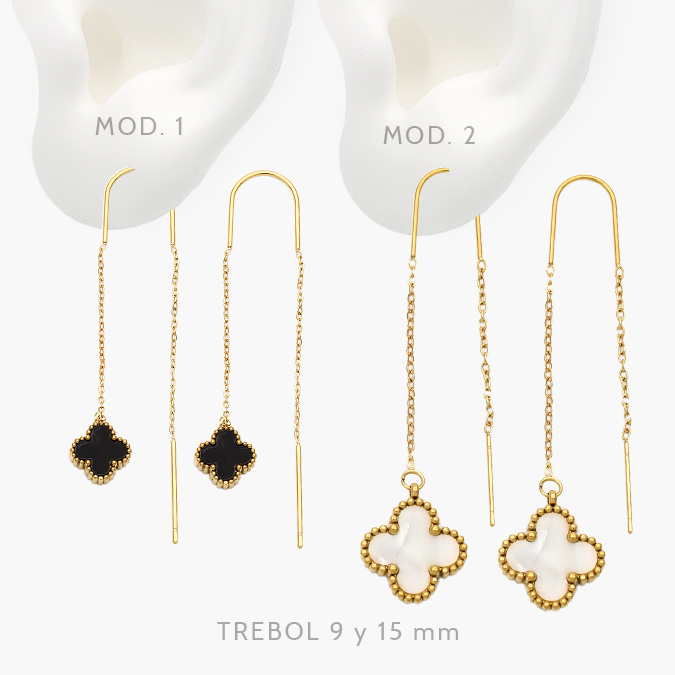 AA10284 Aretes Flor Esmalte Colgante Acero Inoxidable 284 - Imagen 1
