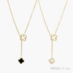 Collar Flor Colgante Acero Inoxidable 554 - Negro