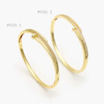 Brazalete Clavo Zirconias Chapa de Oro 697 - Modelo 1