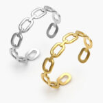 Brazalete Eslabones Liso Sin Piedras Chapa de Oro 710