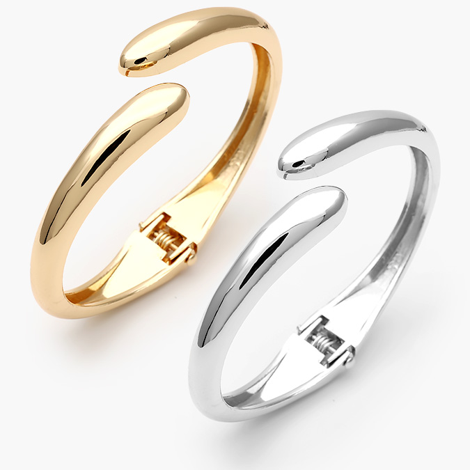 CTP0714 Brazalete Chunky Liso Sin Piedras Chapa de Oro/Rodio 714 - Imagen 1