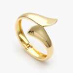 Brazalete Chunky Liso Sin Piedras Chapa de Oro 716
