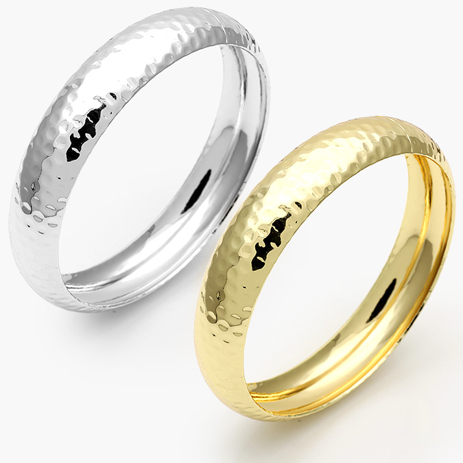 CTP0717 Brazalete Chunky Liso Sin Piedras Chapa de Oro/Rodio 717 - Imagen 1