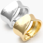 Brazalete Chunky Liso Sin Piedras Chapa de Oro/Rodio 719