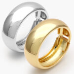 Brazalete Chunky Liso Sin Piedras Chapa de Oro/Rodio 720