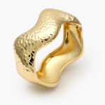 Brazalete Chunky Liso Sin Piedras Chapa de Oro/Rodio 723