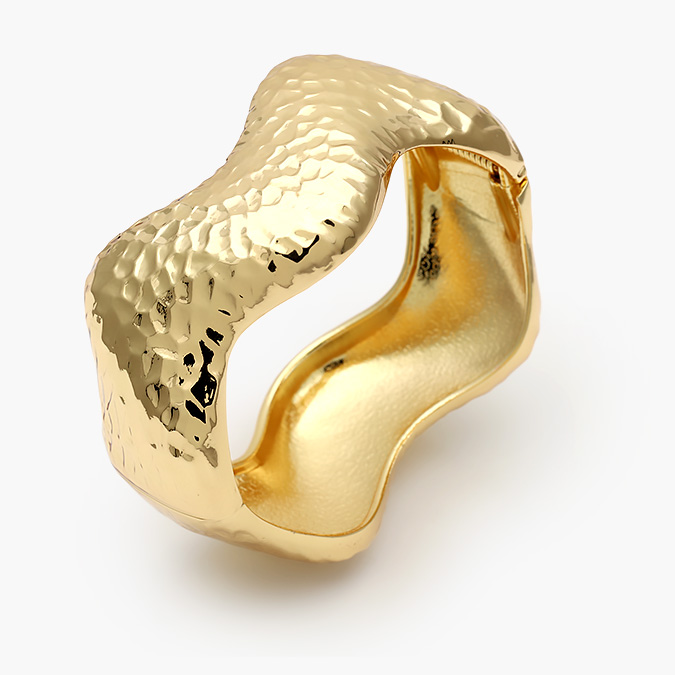 CTP0723O Brazalete Chunky Liso Sin Piedras Chapa de Oro/Rodio 723 - Imagen 1
