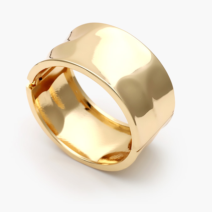 CTP0724O Brazalete Chunky Liso Sin Piedras Chapa de Oro/Rodio 724 - Imagen 1