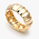 Brazalete Chunky Liso Sin Piedras Chapa de Oro/Rodio 729