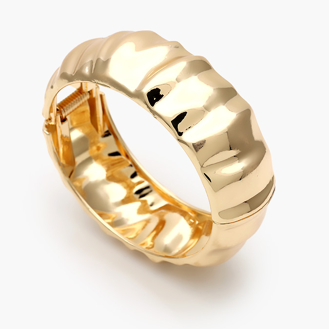 CTP0729-1 Brazalete Chunky Liso Sin Piedras Chapa de Oro/Rodio 729 - Imagen 1