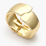 Brazalete Chunky Liso Sin Piedras Chapa de Oro 731