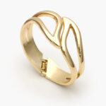 Brazalete Chunky Liso Sin Piedra Chapa de Oro/Rodio 732