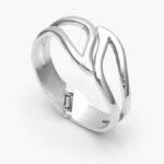 Brazalete Chunky Liso Sin Piedra Chapa de Oro/Rodio 732 - Imagen 2