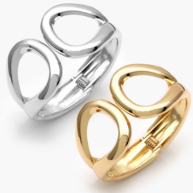 CTP0734 Brazalete Chunky Liso Sin Piedras Chapa de Oro 734 - Imagen 1
