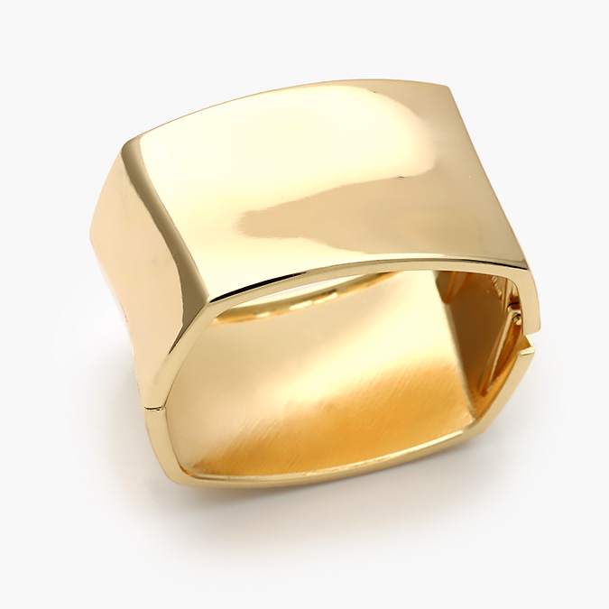 CTP0735O Brazalete Chunky Liso Sin Piedras Chapa de Oro 735 - Imagen 1