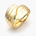 Brazalete Chunky Liso Sin Piedras Chapa de Oro 737