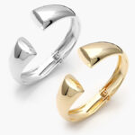 Brazalete Chunky Liso Sin Piedras Chapa de Oro 739 - Oro