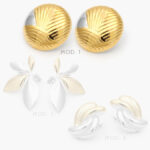 Aretes Chunky Bicolor Acero Inoxidable 257
