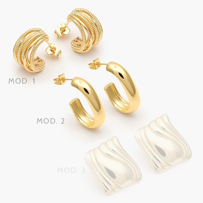 aa10265 Aretes Chunky Acero Inoxidable 265 - Imagen 1