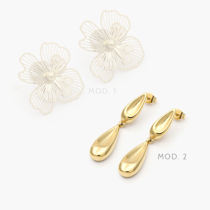 aa10274 Aretes Flor Acero Inoxidable 274 - Imagen 1
