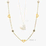 Collar Corazon Zirconia Acero Inoxidable 601 - Modelo 1