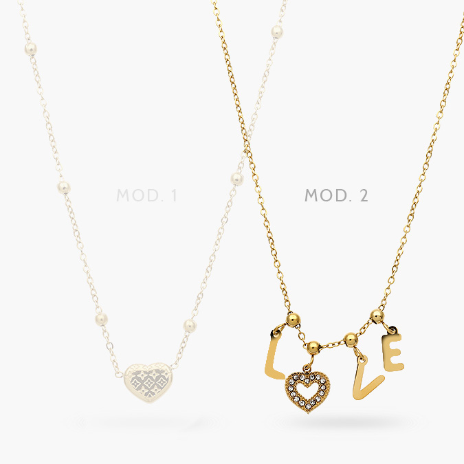ad0604 Collar Corazon LOVE Acero Inoxidable 604 - Imagen 1