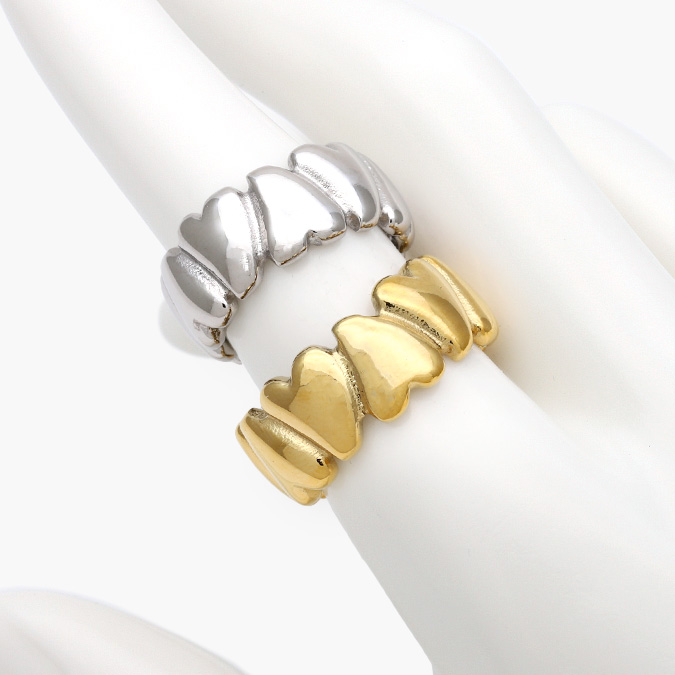AB0610 Anillo Corazones Chunky Acero Inoxidable 610 - Imagen 1