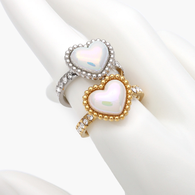 AB0626 Anillo Corazón Perla Acero Inoxidable 626 - Imagen 1